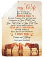 Personalized To My Wife Riding Horse Blanket From Husband, To My Wife I love You Forever And Always Horse Couple Blanket For Wife
