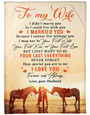 Personalized To My Wife Riding Horse Blanket From Husband, To My Wife I love You Forever And Always Horse Couple Blanket For Wife