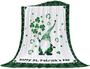 St. Patrick's Day Gnome Blanket Cute Lucky Leprechaun Shamrocks Green Plaid Blanket