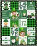 St. Patrick's Day Green Lucky Clover Throw Blanket