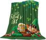 St. Patrick's Day Throw Blankets - Beer Clover Grass Monster Blanket