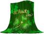 St.Patrick's Day Flannel Fleece Throw Blanket Lucky Shamrock Blanket