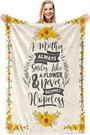 Sunflower Blanket for Mom, Flannel Throw Blankets for Mothers Dayfrom Daughter and Son