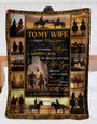 To My Wife Riding Horse Couple Blanket From Husband, To My Wife I Didn't Marry You And I Could Live With You Couple Blanket Gift For Wife