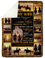 To My Wife Riding Horse Couple Blanket From Husband, To My Wife I Didn't Marry You And I Could Live With You Couple Blanket Gift For Wife