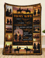 To My Wife Riding Horse Couple Blanket From Husband, To My Wife I Didn't Marry You And I Could Live With You Couple Blanket Gift For Wife