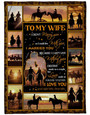 To My Wife Riding Horse Couple Blanket From Husband, To My Wife I Didn't Marry You And I Could Live With You Couple Blanket Gift For Wife