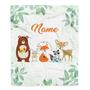 Woodland Animal Blanket For Girl Kid Daughter Son Grandson Niece Birthday Customized Christmas Blanket