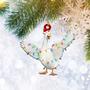 Funny Duck Christmas Reindeer Ornament Flat 2D, Animal Lover Gifts, Christmas Tree Ornament, Home Decor Plastic Ornament