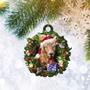 Goat Christmas Wreath Flat 2D Ornament, Farm Animal Lover Gifts, Christmas Tree Ornament, Home Decor Plastic Ornament