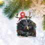Gorilla Wearing Santa Hat Christmas Ornament, Animal Lover Gifts, Christmas Tree Ornament, Home Decor Plastic Ornament
