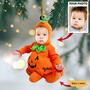 Ornament - Baby Pumpkin Costume Ornament - Custom Name and Baby
