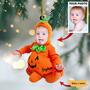 Ornament - Baby Pumpkin Costume Ornament - Custom Name and Baby