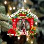 Ornament- Basset Hound-Christmas House Two Sided Ornament, Happy Christmas Ornament, Car Ornament