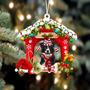Ornament- Border Collie-Christmas House Two Sided Ornament, Happy Christmas Ornament, Car Ornament