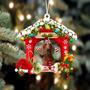 Ornament- Dachshund 2-Christmas House Two Sided Ornament, Happy Christmas Ornament, Car Ornament