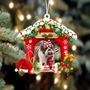 Ornament- English Bulldog-Christmas House Two Sided Ornament, Happy Christmas Ornament, Car Ornament