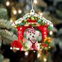 Ornament- Maltese-Christmas House Two Sided Ornament, Happy Christmas Ornament, Car Ornament