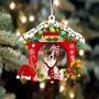 Ornament- Papillon-Christmas House Two Sided Ornament, Happy Christmas Ornament, Car Ornament
