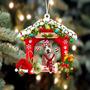 Ornament- Pitbull-Christmas House Two Sided Ornament, Happy Christmas Ornament, Car Ornament