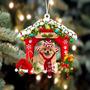 Ornament- Pomeranian 2-Christmas House Two Sided Ornament, Happy Christmas Ornament, Car Ornament