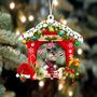 Ornament- Schnauzer-Christmas House Two Sided Ornament, Happy Christmas Ornament, Car Ornament