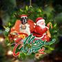 Ornament- St Bernard-Santa & dog Hanging Ornament, Happy Christmas Ornament, Car Ornament