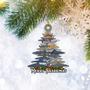 Shark Christmas Tree Flat 2D Ornament, Merry Sharkmas Christmas Tree Ornament, Animal Lover Home Decor Plastic Ornament