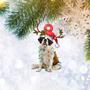 St. Bernard Christmas Light Reindeer Ornament, Dog Lover Gifts, Christmas Tree Ornament, Home Decor Plastic Ornament