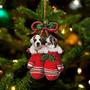 ST.Bernard Inside Your Gloves Christmas Holiday-Two Sided Ornament, Christmas Ornament, Car Ornament