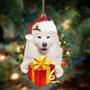 Samoyed-Dogs give gifts Hanging Ornament