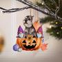 Schnauzer-Gnomes Pumpkins Hanging Ornament