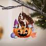 Springer Spaniel-Gnomes Pumpkins Hanging Ornament
