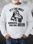 Men’s It’s The Most Wonderful Time For A Beer Merry Christmas Crew Neck Casual Christmas Sweatshirt