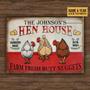 Personalized Chicken Hen House Nuggets Customized Classic Metal Signs- Chicken Coop Sign - Custom Chicken Coop Gift- Metal Chicken Coop Sign