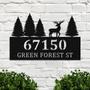 Personalized Metal Forest Address Name Sign, Custom Metal House Number Wall decor, Metal Nature Tree Plaque Wall Art decor, Front door sign