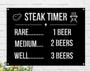 Steak Timer-Metal Beer Lover Sign-Home & Bar Decor for Garage-Man Cave-Craft Breweries-Pubs-Taverns-Saloons and Restaurants-Backyard Sign
