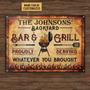 Backyard BBQ Sign, Personalized BBQ Bar & Grill Vintage Vintage, Grill Master Gift, Kitchen Decor, BBQ Signs Customized Classic Metal Signs