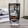 Motorcycle Old Man Personalized Stainless Steel Tumbler 20Oz