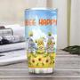 Personalized Gnome Bee Happy Stainless Steel Tumbler 20Oz