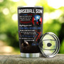 Personalized Puerto Rico Baseball Mom To Son Stainless Steel Tumbler 20Oz