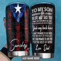 Personalized Puerto Rico Dad To Son Stainless Steel Tumbler 20Oz