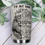 To My Lion Son Personalized Stainless Steel Tumbler 20Oz