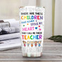 Personalized Kindergarten Teacher Pattern White Stainless Steel Tumbler 20Oz