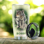 To Son Geometric Wolf Galaxy Personalized Stainless Steel Tumbler 20Oz