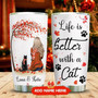 Winter With Your Cat Personalized Stainless Steel Tumbler 20Oz