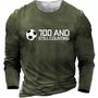 Men's T Shirt Tee Letter Football Graphic Prints Crew Neck Army Green Navy Blue Gray Black 3d Print Outdoor Street Long Sleeve Print Clothing Apparel Basic Sports Designer Casual
