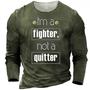 Men's T Shirt Tee Letter Graphic Prints Crew Neck Army Green Navy Blue Gray Black 3d Print Outdoor Street Long Sleeve Print Clothing Apparel Basic Sports Designer Casual