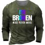 Men's T Shirt Tee Letter Graphic Prints Crew Neck Black Army Green Navy Blue Gray 3d Print Outdoor Street Long Sleeve Print Clothing Apparel Basic Sports Designer Casual