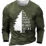 Men's T Shirt Tee Tree Letter Graphic Prints Crew Neck Army Green Navy Blue Gray Black 3d Print Outdoor Christmas Long Sleeve Print Clothing Apparel Basic Sports Designer Casual